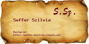 Seffer Szilvia névjegykártya