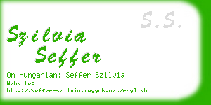 szilvia seffer business card